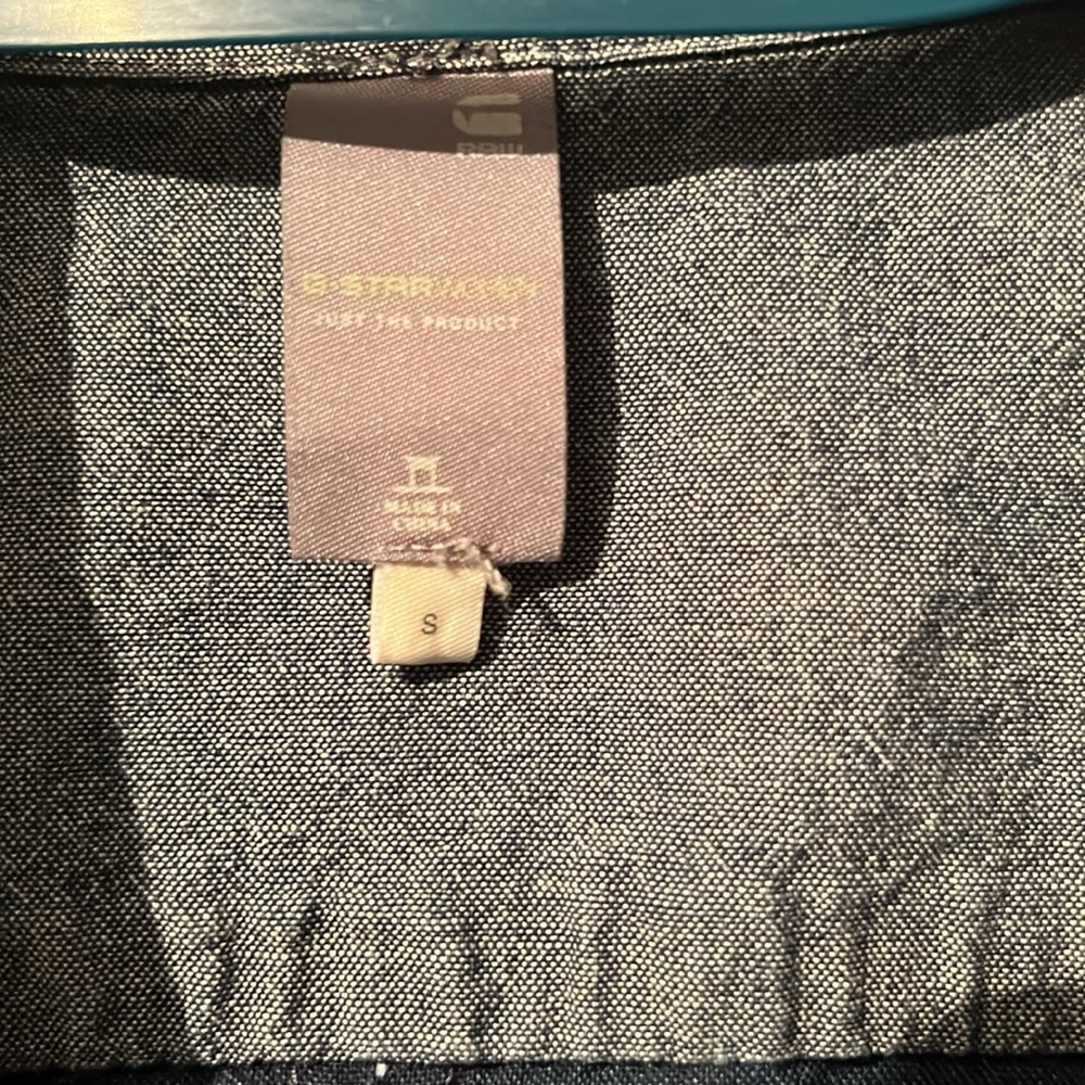 G Star Raw Radar Slim Shirt Snap Closure Navy Women’s Size Small - Picture 3 of 7